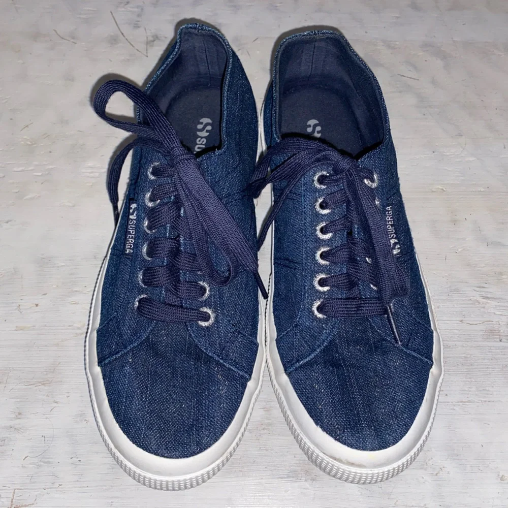 Superga S00C1X0 Blue Low Top Lace Up Sneaker Shoes | size 6.5 - Picture 2 of 9